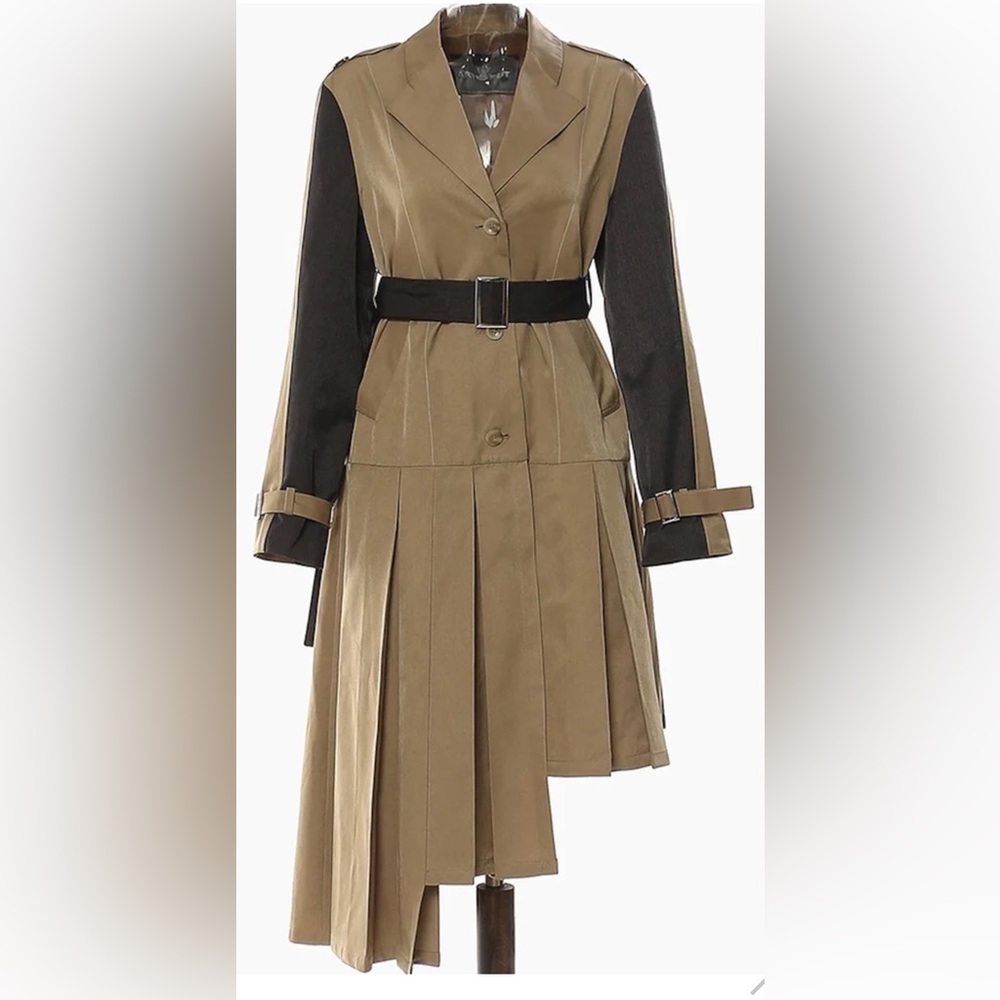 Pleated Trench Dress